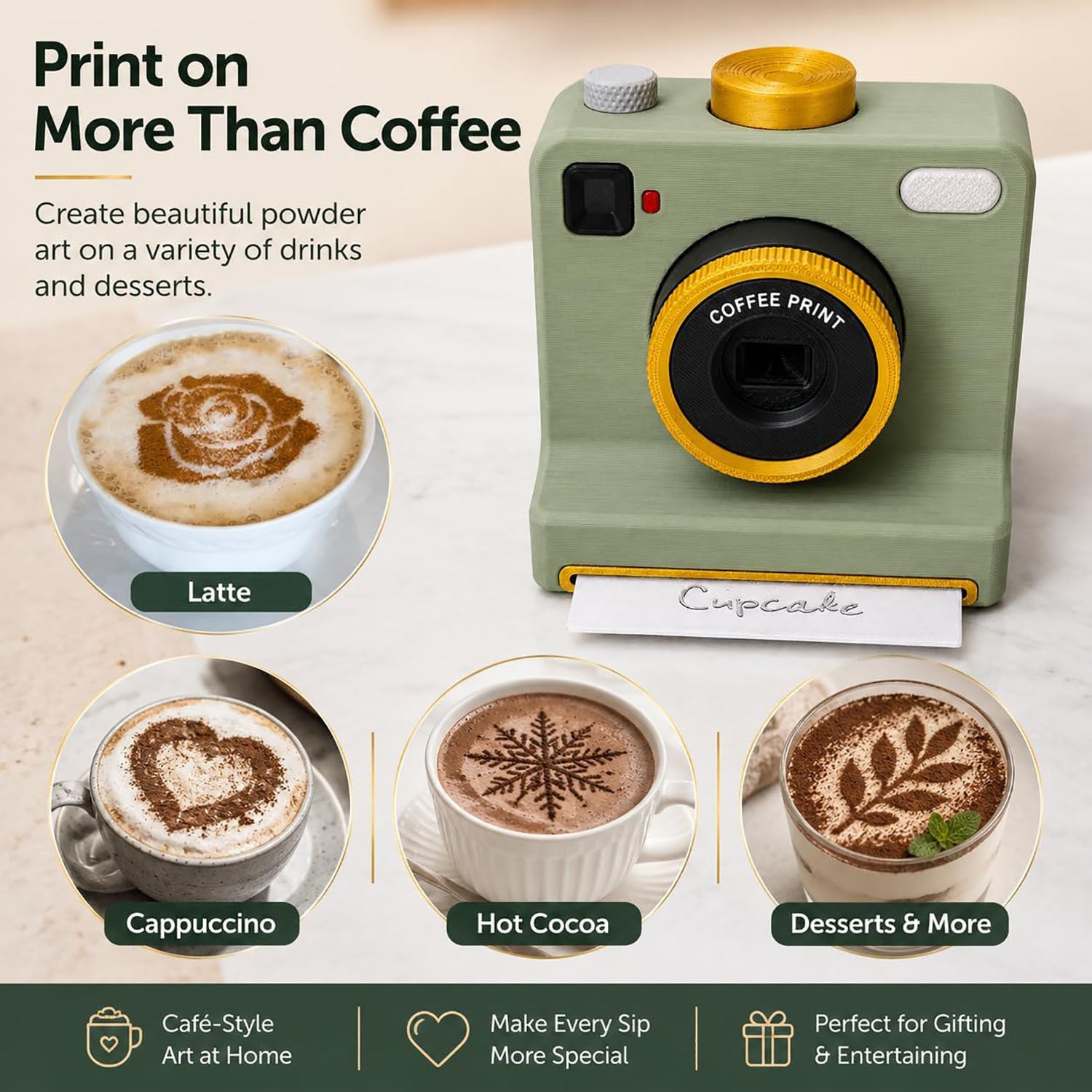 CoffeePix™ Photo Stencil Printer + 34 Stencil Set